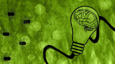 Mental models for decision making illustrated by a brain inside a lightbulb